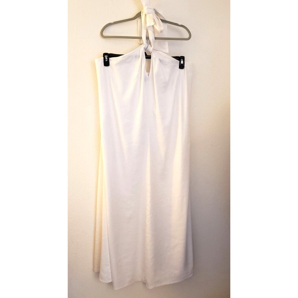 INC White Halter Neck Linen Blend A-Line Maxi Dress Pockets 3X NWT MSRP $129 - Picture 2 of 11
